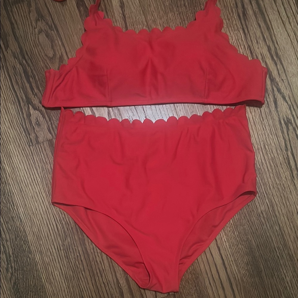 2 for $15* ASOS Red Scalloped Bikini Set